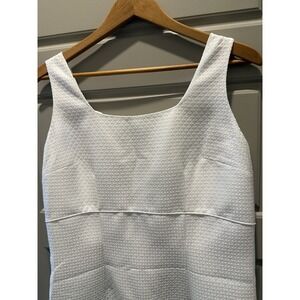 Emily White Textured Sheath Dress Size 8 Sleeveless Scoop Neck Side Zip NWT
